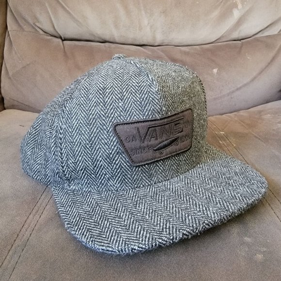 Vans Full Patch Snapback Hat Cap Gray Skateboard Lightweight Adujustable - Picture 1 of 9
